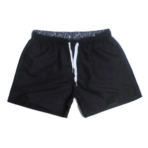 Shorts de bain pour hommes avec logo personnalisé, taille élastique, en coton et élasthanne, avec doublure en mesh, pour la plage, l'été, le fitness et la salle de sport - Product Image 3
