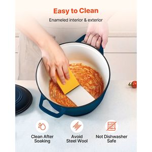 Pentola Olandese in Ghisa Smaltata da 6 Litri, Resistente, con Doppio Manico, Compatibile con Forno e Induzione, con Coperchio - Product Image 5