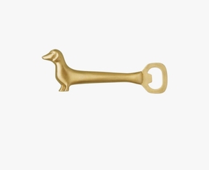 Décapsuleur en laiton en forme de chien Teckel, finition or brossé, accessoire de bar, outil de cuisine, accessoire de table, décoration animale, vente en gros - Product Image 1