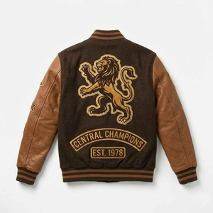 Customized Design Chenille Patch Varsity <b>Jacket</b> <b>Men</b> Embroidered Letterman Wool Body Leather Sleeve College Bomber <b>Letter</b> <b>Jacket</b> - Product Image 3