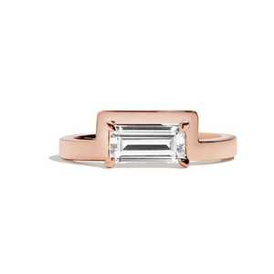 Anillo de Diamantes de Laboratorio Baguette de 1 Quilate al por Mayor, Oro Real de 10k, 14k, 18k, Joyería de Banda Inspirada en la Época Media, Fabricante Personalizado F VS - Product Image 3