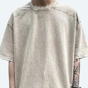 Camiseta Extra Grande Personalizada para Hombre, de Alta Calidad, 240g, Blanca, Lisa, 100% Algodón, Estilo Vintage, Lavada con Ácido, con Relieve - Product Image 3