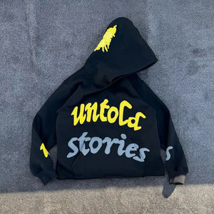 Vente en gros de sweats à capuche pour hommes, personnalisés avec logo, effet délavé à l'acide, style vieilli, coupe oversize à épaules tombantes, avec impression 3D en relief - Product Image 6