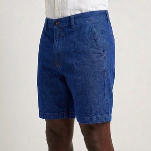 Shorts en jean personnalisés pour hommes, vente en gros, denim délavé foncé, coupe ample, streetwear de luxe, USA - Product Image 5