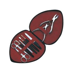 Kits de beauté professionnels étui en cuir en forme de coeur plaqué or avec manucure et pédicure multicolore en acier inoxydable - Product Image 3