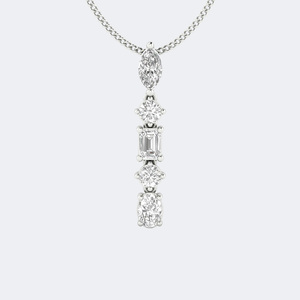 Collar con Colgante de Lujo con Diamantes Cultivados en Laboratorio de 2.00CTW, Corte Multiforma, Engastados en Oro de 14K, Certificados por IGI - Product Image 5