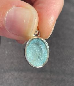 Pendentif en Aigue-marine Brillante, Argent Sterling 925, Cristal Naturel Facetté, Pierre de Naissance, Bijou Cadeau - Product Image 3