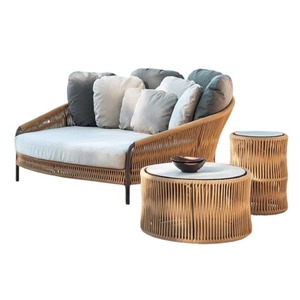 New Commercial Aluminum Daybed With Side <b>Table</b> Woven Rope Comfortable Waterproof Cushion For Outdoor, Park & Patio - Anjani - Product Image 2