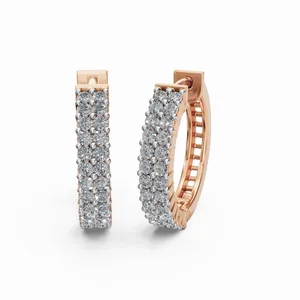 Pendientes de Aro con Diamantes Brillantes de Diseño Moderno, Pendientes de Diamantes de Corte Redondo, 52 Piezas de Pendientes de Diamantes para Mujer - Product Image 4