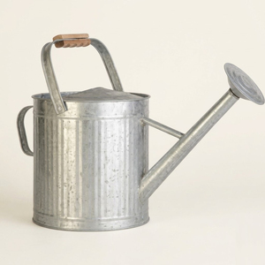 Wholesale Durable Galvanized Metal Watering Can With Wooden Handle Large Capacity Vintage Style Rust-Resistant <b>Garden</b> Water Pot - Product Image 1