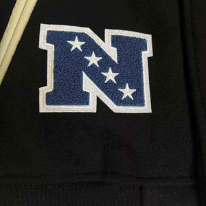 Wholesale Premium Quality Varsity <b>Jacket</b> Men Wool Blend Embroidered Patch Design Black Cream Preppy Style Autumn Wear <b>Jacket</b> - Product Image 4