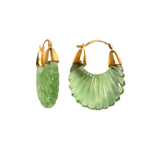 Pendientes Colgantes de Aro con Cuarzo Peridoto de Forma Elegante y Piedras Preciosas Talladas - Product Image 2