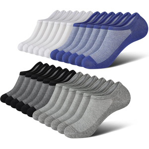 Calcetines Tobilleros Invisibles de Color Sólido, Transpirables, de Punto, con Spandex y Poliéster, Finos, Casuales de Verano para Adultos, en Gris, Negro, Blanco y Azul - Product Image 1