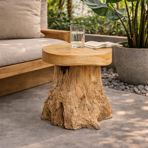 Tabouret en racine de teck ARTERRA Premium - Design rustique durable pour hôtel, appartement et entrepôt - Product Image 2