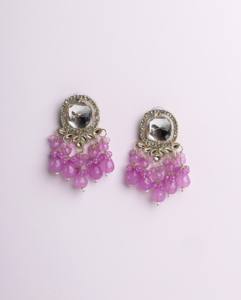 Pendientes de lujo con cuentas de lavanda pastel, hechos a mano, de aleación de zinc chapada en oro, joyería étnica para mujer, venta al por mayor - Product Image 2