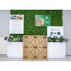 Palet de Madera Prensada de una Sola Capa Verde GS-1200800 para la Industria, 4 Entradas, 1200x800x130mm, Madera Reciclable para Transporte de Carga - Product Image 5