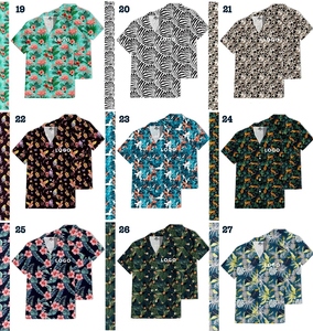 Chemises personnalisées anti-rides 100 % polyester tricotées par sublimation, motif floral vintage, tenue de plage pour homme, vêtements décontractés - Product Image 4