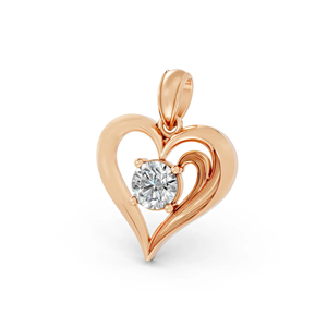 Lab Grown Diamond Heart Pendant 14K Yellow Gold IGI Certified Solitaire Love <b>Necklace</b> Romantic Wedding Anniversary Gift for - Product Image 3
