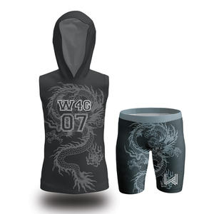 Ensembles d'uniformes de football américain 7v7 pour hommes adultes, taille plus, avec logo personnalisé imprimé, à capuche, sans manches, 100% polyester, respirant et à séchage rapide - Product Image 1