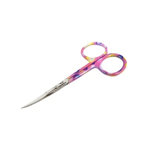 Ciseaux à cuticules Ryzer Studio à lame courbée, en acier inoxydable, pointe acérée, manche rose, étui en cuir, pour manucure à domicile, outil de beauté - Product Image 3