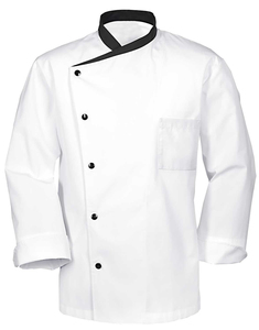 Veste de chef unisexe blanche à manches longues en coton, double boutonnage, haute qualité, séchage rapide, uniformes pour restaurants et bars - Product Image 3
