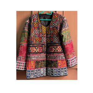 Chaqueta Bordada Tribal Vintage para Mujer, Hecha a Mano, Estilo Étnico Bohemio, con Espejos, Ropa para Festivales Banjara - Product Image 4