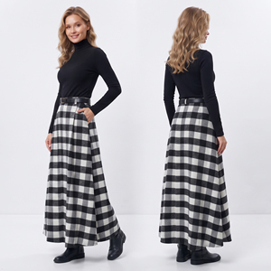 Women High Waist Full Length Plaid <b>Skirts</b> High Quality Flannel <b>Skirts</b> Floor Length Women Street Style Long Plaid <b>Check</b> <b>Skirt</b> - Product Image 4