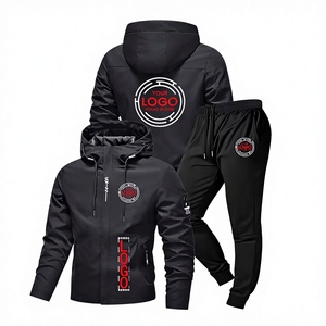 Personalized Customization Desired Picture Custom Trendy Brand Sports Brand LOGO Winter Jacket Sweatpants Set 100% Polyester - Product Image 1