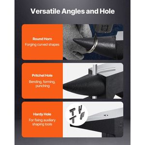 Incudine a corno singolo in ghisa da 86 libbre con ampia base stabile e elevata durezza, robusta per la fucinatura - Product Image 5