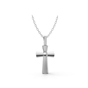 Collier pendentif croix religieuse en or 18 carats avec diamants de laboratoire, entièrement pavé de diamants, croix ruban, bijoux fins - Product Image 3