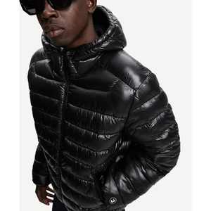 Chaqueta acolchada de invierno para hombre, talla grande, personalizada OEM, impermeable, cortavientos, con capucha y cremallera, bordada, informal, para nieve, senderismo. - Product Image 4