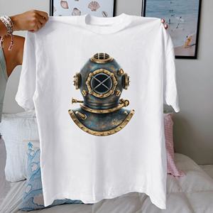 Casco DE BUCEO ANTIGUO vintage Steampunk Camiseta cómoda de algodón puro para mujer - Product Image 1