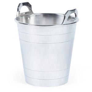 Seau à glace en métal au design moderne avec poignées et base sur pieds, accessoires de bar, décoration de table, refroidisseur à vin en acier à vendre - Product Image 2