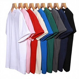T-shirt décontracté pour homme en gros, 100 % coton épais, coupe ajustée, manches courtes, motif uni, design vierge - Product Image 6