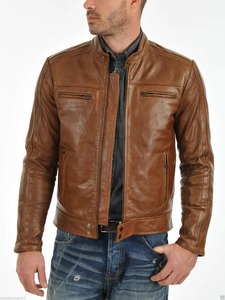 2026 <b>Top</b> Trending Customized Logo Men's <b>High</b> Street Style <b>Leather</b> Jacket <b>High</b> Quality Canvas with Stand jacket for men - Product Image 4