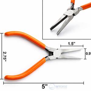 2 Pcs Flat <b>Nose</b> Pliers 5 Inch Flat <b>Long</b> Needle <b>Nose</b> Pliers for Jewelry Making Wire Bending Craft Repair DIY Hand Tool - Product Image 2