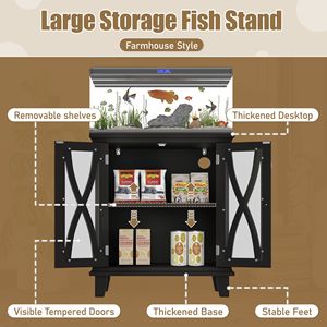 Supporto per Acquario Decorativo Stile Fattoria da 20 Galloni con Prese di Corrente (4 AC, 2 USB), Ripiani Regolabili e Imballaggio Personalizzato - Product Image 4