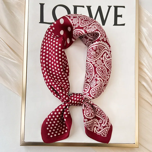 New Silk Scarf Neckerchief Women's Silk Square Scarf <b>Purse</b> Luxury Scarf for Women Designer Silk Headscarf - Product Image 2