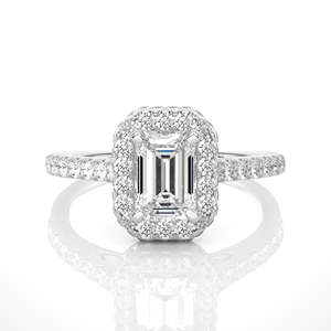 Bague de fiançailles unisexe en or massif 14 carats avec diamant de laboratoire rond en platine, sertie de griffes, style hip-hop, certifiée IGI - Product Image 1