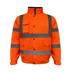 เสื้อแจ็คเก็ตนิรภัยสำหรับฤดูหนาว แบบอ็อกซ์ฟอร์ด บอมเบอร์ สำหรับผู้ชาย  เสื้อทำงานแบบมีแถบสะท้อนแสง  ชุดทำงานป้องกันภัย ผลิตจากวัสดุที่ทนทาน - Product Image 1