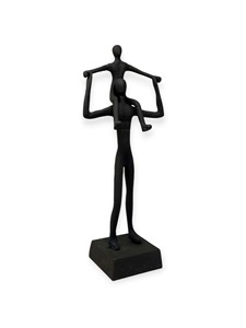 Escultura Abstracta Moderna, Figura de Metal Dorado, Estatua de Padre e Hijo, Decoración para el Hogar, Pieza de Arte Minimalista, Estilo Nórdico - Product Image 3