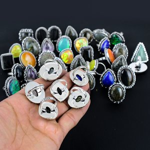 Wholesale Beautiful Gemstone Rings Lot's Handmade Jewelry rings Lot Size 5-11 for Women Customizable Christians - Product Image 4