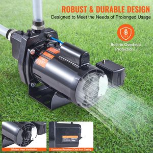 Pompa Irrigazione/Idrico a Getto per Pozzi Poco Profondi in Ghisa da 1.5 HP, 66 GPM, 3450 RPM, 115/230 Volt, Uscita NPT da 1FT - Product Image 6