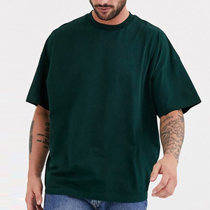 Oversized Long Solid <b>T</b>-<b>Shirt</b> for Men <b>High</b> Quality Short Sleeve Tee <b>with</b> Extended <b>Neckline</b> Cotton Eco-Friendly & Quick Dry - Product Image 2