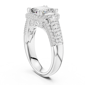 Anillo de Diamante Cultivado en Laboratorio con Corte Royal Asscher, Elaborado en Oro Blanco de 14K, Certificado por GRA, Joyería Fina de Compromiso y Boda - Product Image 3
