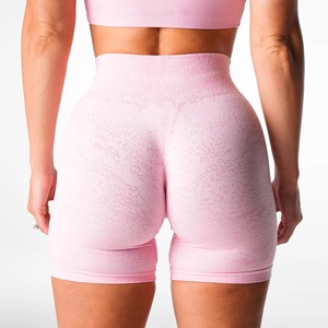 Wholesale <b>Womens</b> Seamless Yoga <b>Shorts</b> Breathable Quick-Dry Washed Scrunch Butt Gym <b>Shorts</b> High <b>Elastic</b> High <b>Waist</b> - Product Image 2