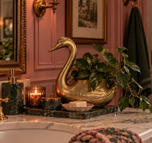 Handmade Brass Swan Tabletop <b>Vase</b> Traditional Design Art Display Decorative Metal Sculpture engraved plumage metal container - Product Image 5