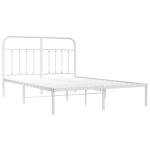 Cadre de lit king-size en acier blanc thermolaqué, lit rectangulaire en métal - Product Image 5