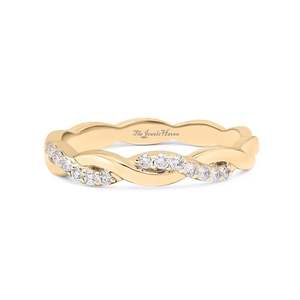 Anillo de Boda Trenzado para Mujer, Anillo de Eternidad con Moissanita, Plata Blanca Sólida de 14K, Anillo de Boda Infinito Trenzado, Regalo de Aniversario - Product Image 1