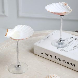 Verres à vin en coquille de conque naturelle faits à la main, élégants gobelets à cocktail Martini pour mariage à la plage, cadeau, verres à vin en coquillage - Product Image 2